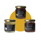 Tris Mieli di Castagno, Acacia, Millefiori, vasetto da 125 gr confezionato - Antica Cascina dell'Oca Nera