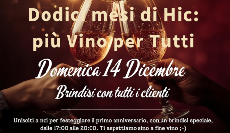 Buon Compleanno Hic! Brindisi con tutti gli amici - Domenica 14 Dicembre dalle 17