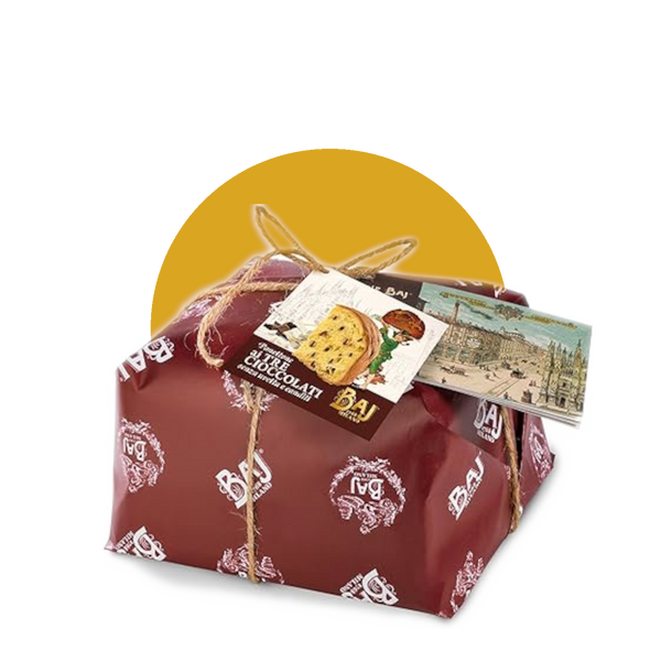 Panettone ai 3 Cioccolati (latte, fondente, bianco) con libretto storico - BAJ